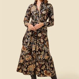 Spartina 449 Black Floral Long Sleeve Dress